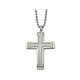 Men's Titanium Brushed Cross Pendant Necklace with Chain (22") product