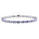 4.40 Carat (ctw) Tanzanite and White Topaz Bracelet in Sterling Silver product