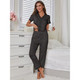 Women’s Cherry Print Ribbed Lace Pajama Set product