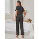 Women’s Cherry Print Ribbed Lace Pajama Set product