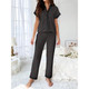 Women’s Cherry Print Ribbed Lace Pajama Set product