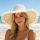 Extra Wide Brim Fringe Straw Sun Hat product