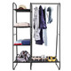 Metal Garment Rack with Hanging Rod and 5 Mesh Shelves product