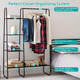 Metal Garment Rack with Hanging Rod and 5 Mesh Shelves product