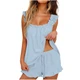 Women’s Ruffle Strap Cami Short Pajama Set product