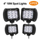18W Dual Row LED Cube Spot Lights for Vehicles (4-Pack) product