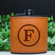 Personalized Leather Wrapped Black Flasks product