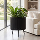 Fluted Metal Plant Pot with Stand (1- or 2-Pack) product