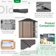 6x6 Storage Utility Shed with Outdoor Rack  product