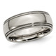  8mm Polished Titanium Beaded Edge Wedding Band Ring product