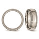  8mm Polished Titanium Beaded Edge Wedding Band Ring product