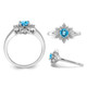 3/5 Carat (ctw) Blue Topaz Flower Ring in Sterling Silver product