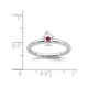 Sterling Silver Stackable Band Ring with Little Girl and Ruby Accent product