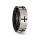 Men's Titanium Cross 7mm Brushed Wedding Band Ring product