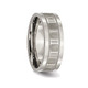 Men's Titanium Roman Numerals 8mm Satin Flat Wedding Band Ring product