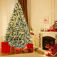 8ft Pre-Lit Snow Flocked Hinged Christmas Tree  product