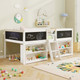 Twin Size Low Loft Bed with Ramp Ladder and Bookcases product