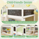 Twin Size Low Loft Bed with Ramp Ladder and Bookcases product