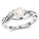 6mm Freshwater Cultured Pearl Ring with Accent Diamonds product