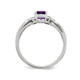 Women's Solitaire Rhodium Plated Sterling Silver Amethyst Ring 1/2 Carat (ctw) product