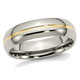6mm Men's Chisel Titanium Yellow Plated Wedding Band Ring product