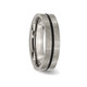 6mm Men's Titanium Satin Black Enamel Brushed Wedding Band Ring product