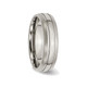 6mm Men's Chisel Titanium Grooved and Brushed Wedding Band Ring product