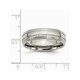 6mm Men's Chisel Titanium Grooved and Brushed Wedding Band Ring product
