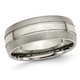 8mm Men's Chisel Titanium Grooved Brushed Wedding Band Ring product