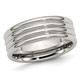 8mm Chisel Stainless Steel Grooved Comfort Fit Wedding Band Ring product