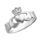 Ladies 14K White Gold Polished Claddagh Ring product