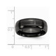 8mm Chisel Black Ceramic Brushed and Polished Wedding Band Ring product