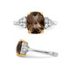 3.00 Carats (ctw) Smoky Quartz and Created Synthetic White Topaz Ring  product