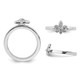 Fleur de lis Ring with Diamond Accent in Sterling Silver product