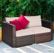 Rattan Outdoor Patio 2-Piece Sectional Sofa product