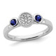 Created Blue Sapphire Ring with Diamonds 1/3 Carat (ctw) in Sterling Silver product