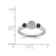 Created Blue Sapphire Ring with Diamonds 1/3 Carat (ctw) in Sterling Silver product