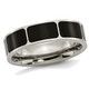 6mm Men's Titanium Black Enamel Flat Polished Wedding Band Ring product