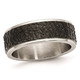 Black Plated Stainless Steel Textured Wedding Band Ring product