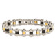 8.75"  Stainless Steel Men's Gold-Plated and Black Rubber Bracelet product