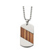 Men's Dog Tag Pendant Necklace with Rosewood Inlay in Titanium product