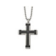 Men's Titanium Black Plated Cross Pendant Necklace with Chain (22 Inches) product