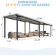 22' x 10' Large Wall-Mounted Hard Top Lean-to Gazebo Pergola product