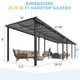 26' x 10' Large Wall-Mounted Hard Top Lean-to Gazebo Pergola product