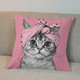 Double-Sided Printed Pink Turban Cat Decorative Pillowcase product