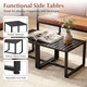 Indoor Side Tables with Slatted Tabletops and Adjustable Footpads (Set of 2) product