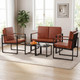 Indoor Side Tables with Slatted Tabletops and Adjustable Footpads (Set of 2) product
