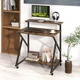 Rolling Computer Desk with Charging Station and Open Storage Shelf product