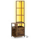 Corner Bar Cabinet with LED Lights and Charging Station product