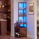 Corner Bar Cabinet with LED Lights and Charging Station product
